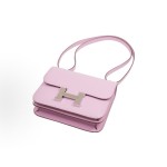 HERMES Constance 19 Silver buckle crossbody single-shoulder Bag 19 Women\'s Hibiscus Purple Forest Purple